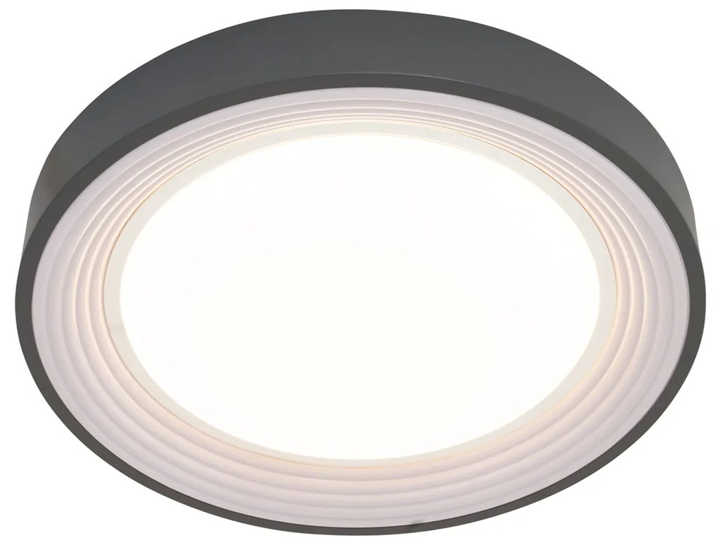 Plafon moderno cinzento com branco 38cm incl. LED regulável - Kanton Moderno