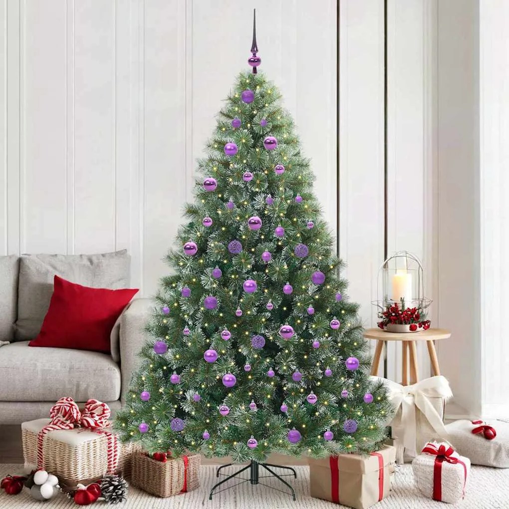 vidaXL Árvore de Natal Artificial com 300 LEDs Verde 180 cm PE e PVC