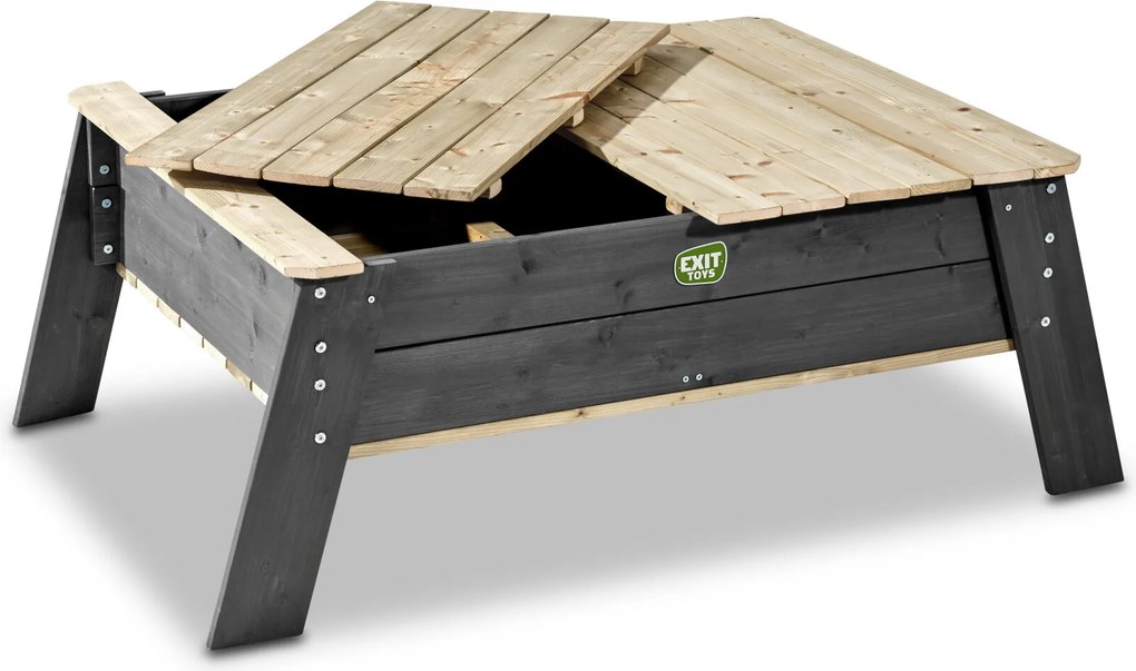 Mesa de brincar exterior com caixa de areia para crianças 90x50x146 cm Aksent Cinzenta