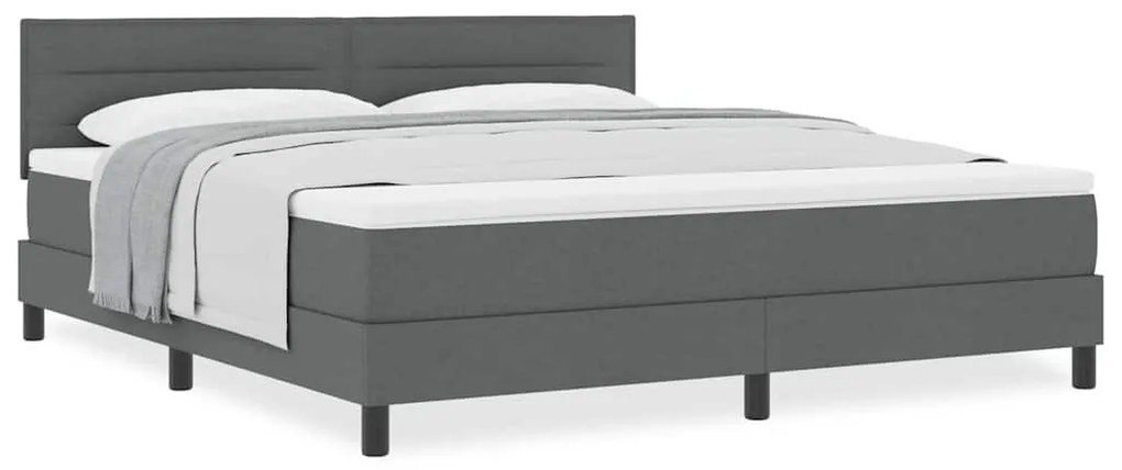 Cama Box com Colchão Cinza Escuro 180x200 cm Tecido