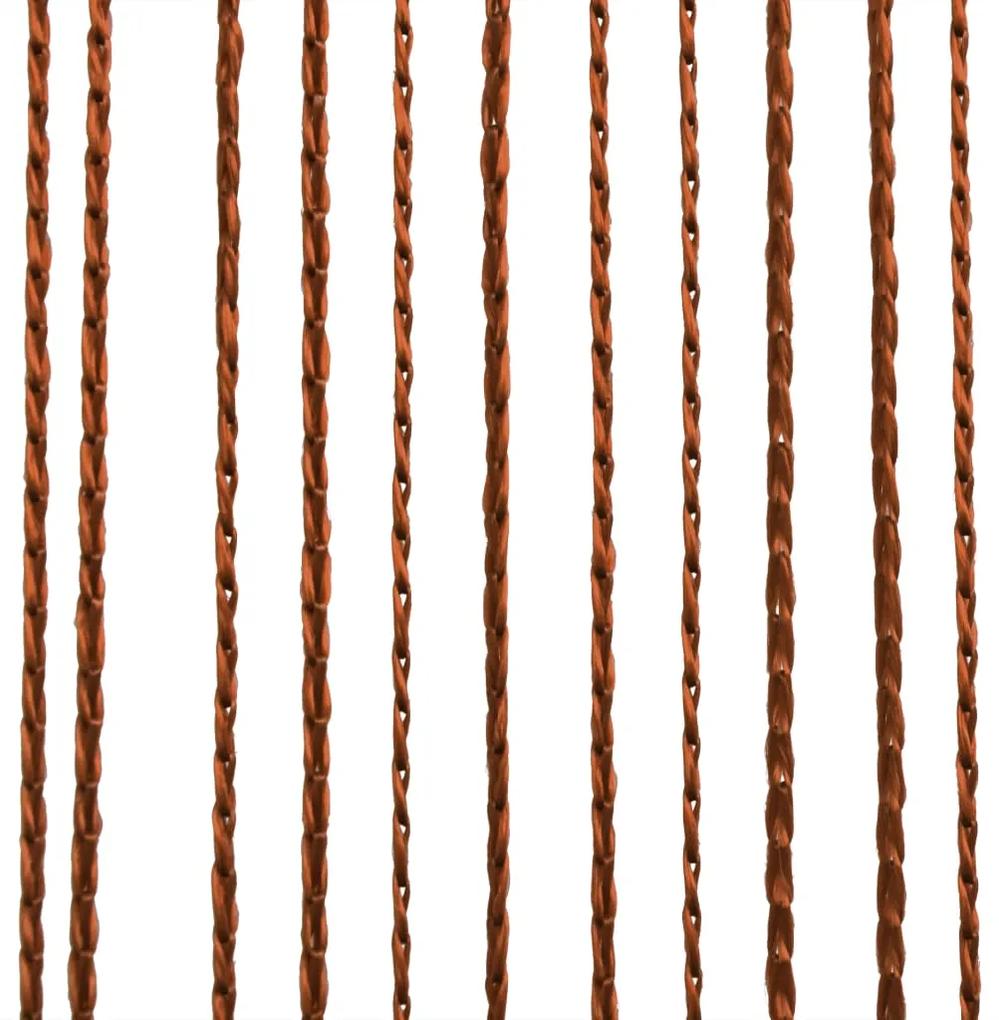 Cortinas de fios 2 pcs 100x250 cm castanho