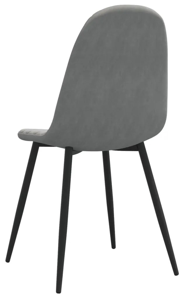Cadeiras de jantar 2 pcs veludo cinzento-claro