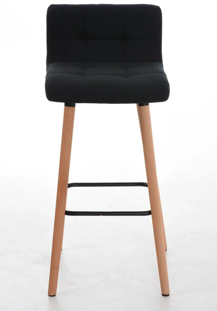 Conjunto de 2 bancos de bar Lincoln em tecido e com estrutura em Cor Natural 42 x 94 x 49 cm Preto