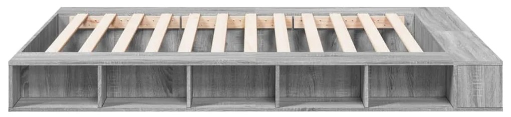 Estrutura de cama 150x200 cm derivados de madeira cinza sonoma