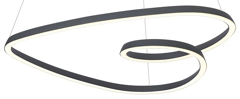 Candeeiro suspenso escandinavo preto 72cm incl. LED regulável em 3 níveis - Circuit