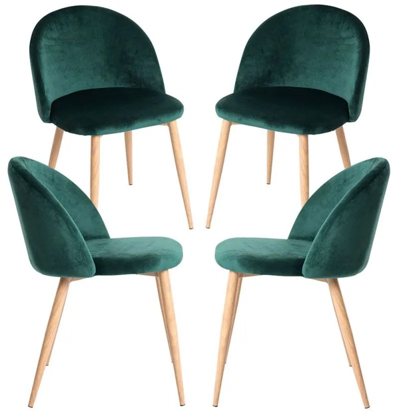 Pack 4 Cadeiras Vint Veludo - Verde