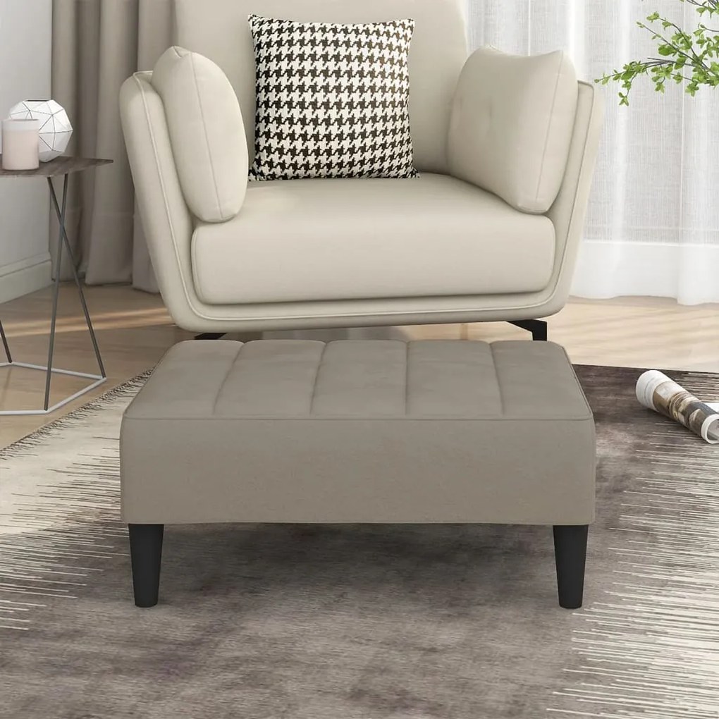 vidaXL Apoio de pés 78x56x32 cm veludo cinza-claro