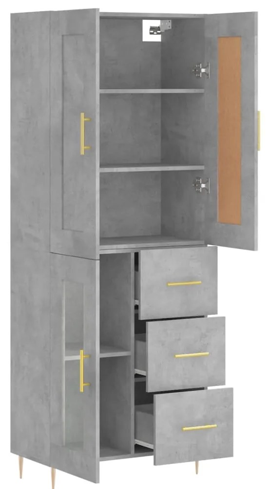 Armário alto 69,5x34x180 cm derivados de madeira cinza cimento