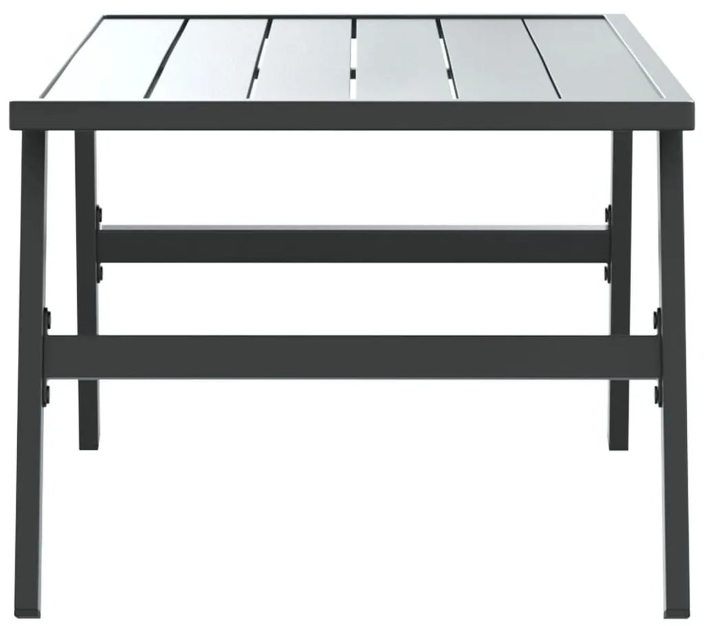Mesa de centro para jardim 90x45x35 cm aço revestido a pó preto