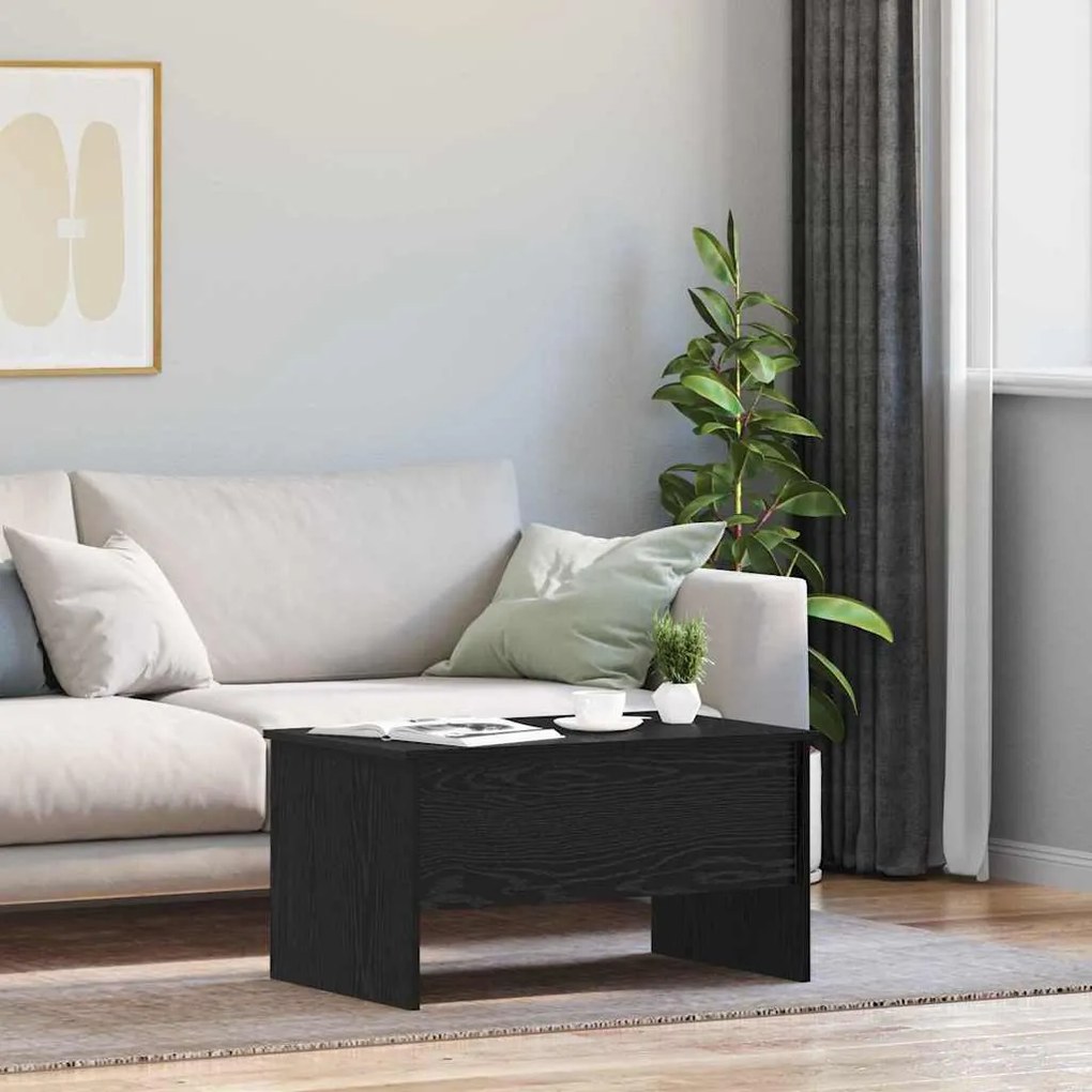 vidaXL Mesa de centro Carvalho Preto 102 x 50,5 x 46,5 cm