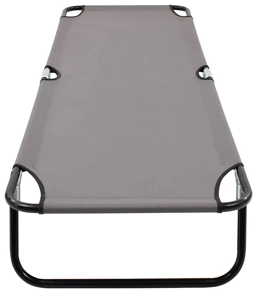Espreguiçadeira/cama dobrável aço cinzento