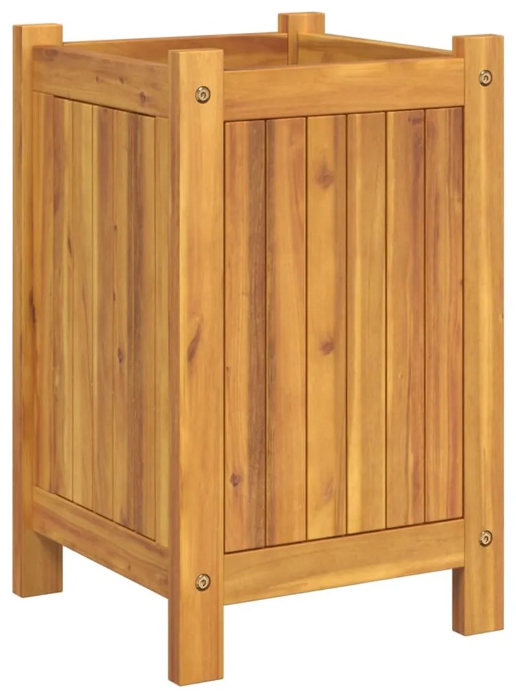 Vaso/floreira de jardim com forro 31x31x50 cm acácia maciça