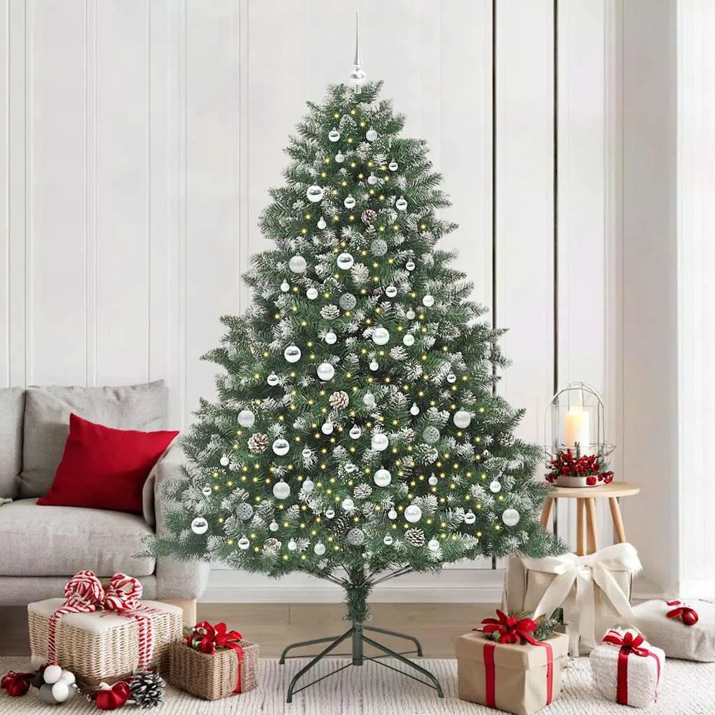 vidaXL Árvore de Natal Artificial Verde 210 cm PVC, Plástico e Aço
