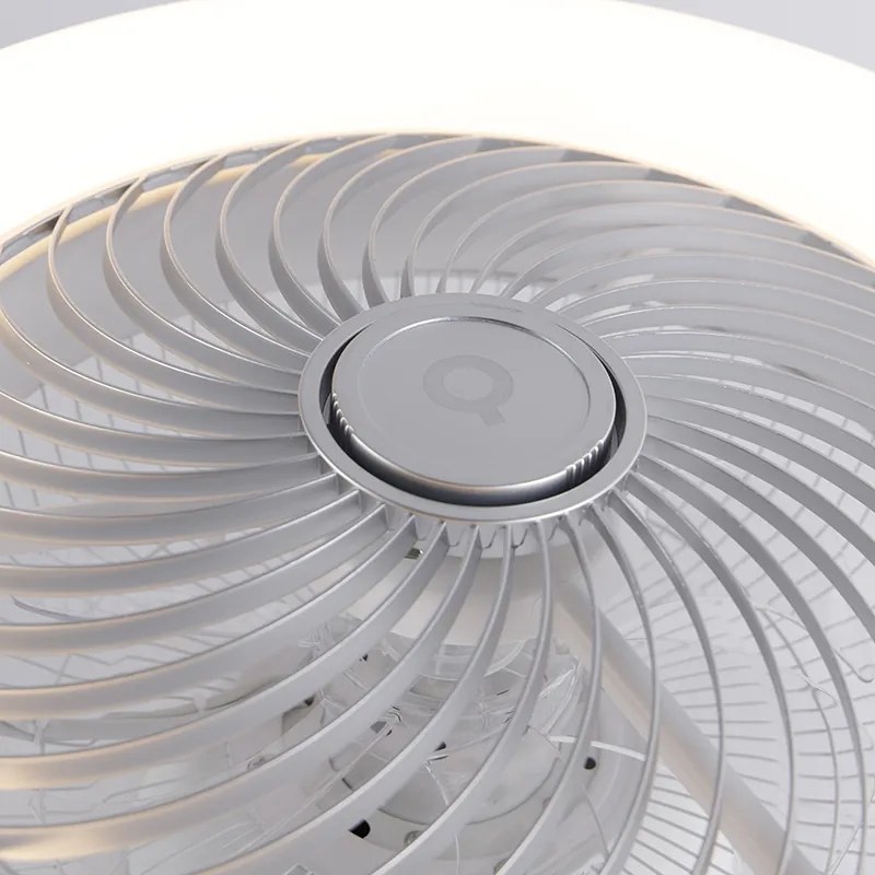 Ventilador de teto prateado incl. LED com controle remoto - Clima Design