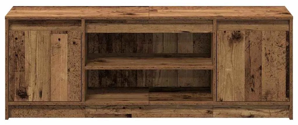 Armário de TV com LED - Madeira Velha, 139,5x34x50 cm, feito de madeir