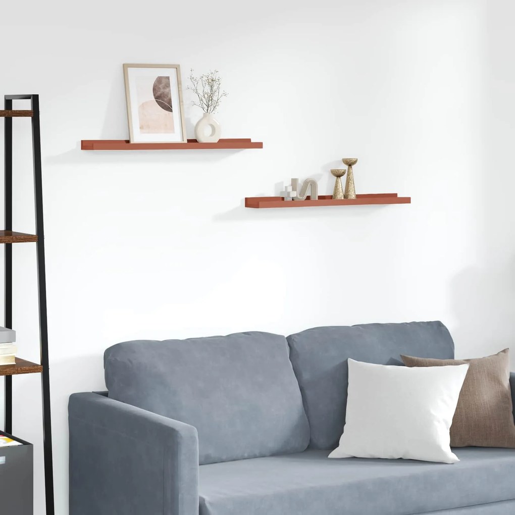 vidaXL Prateleira de Parede 2 pcs Vermelho 60 x 9 x 3 cm