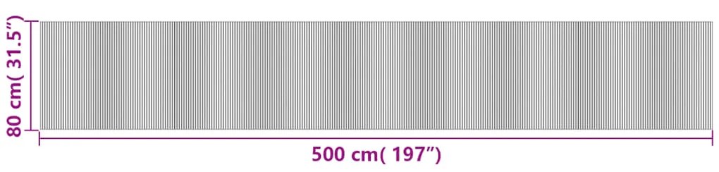 Tapete retangular 80x500 cm bambu castanho-escuro
