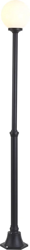 Candeeiro de pé clássico para exterior preto com vidro opalino 210cm IP44 - Champs