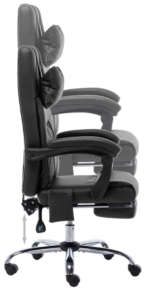 Cadeira de escritório c/ função massagem couro artificial preto