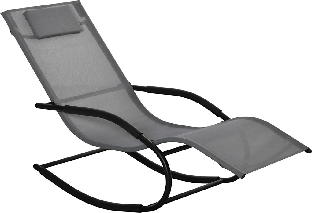 Outsunny Espreguiçadeira de Balanço Zero Gravity Ergonômica em Metal e Texteline 63x160x88 cm | Aosom Portugal
