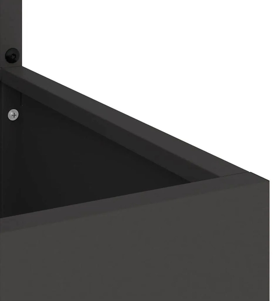Vaso de Jardim com Painel Decorativo Preto 50 x 140 cm