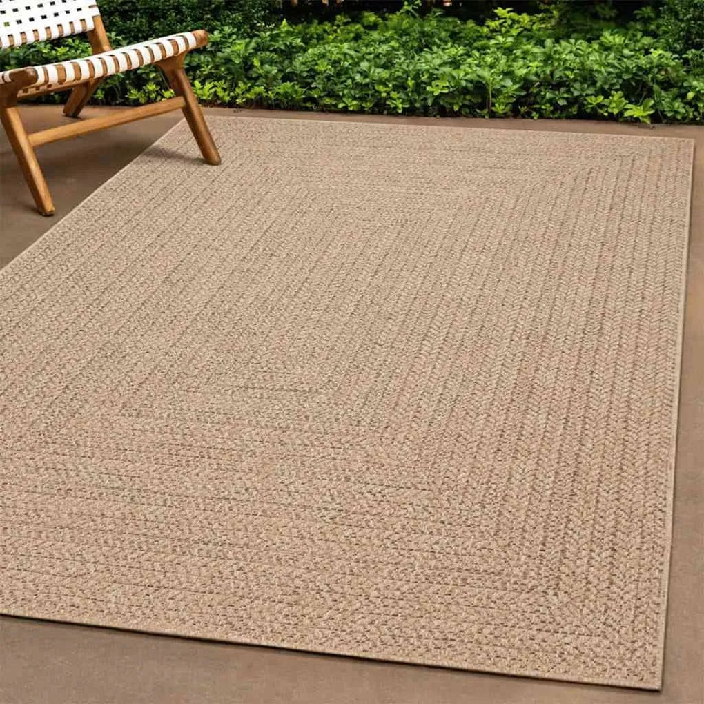 Tapete ZIZUR bege 200x290 cm aspeto de juta interior e exterior