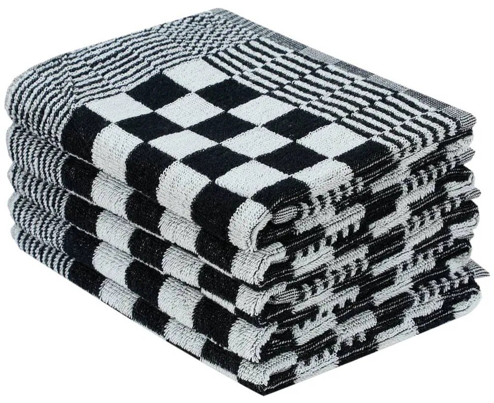 Conjunto de panos de cozinha 50 pcs algodão preto e branco