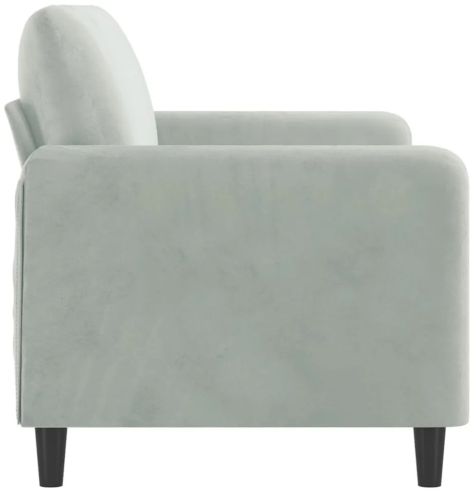 Sofá de 2 lugares 140 cm veludo cinza-claro