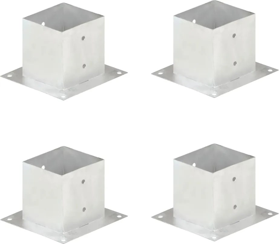 vidaXL Suportes para postes 4 pcs metal galvanizado 141 mm