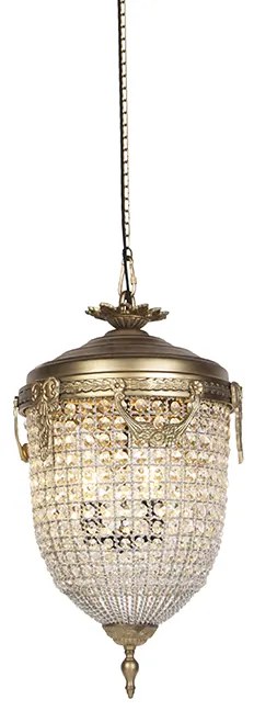 Candeeiro de suspensão Art Déco cristal 40cm dourado - Cesar Art Deco,Clássico / Antigo