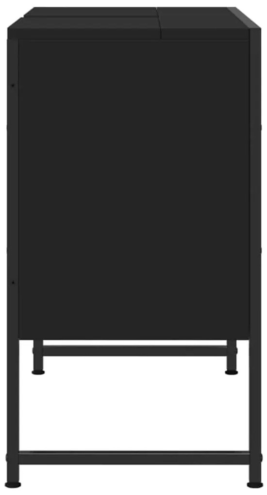 Armário lavatório casa de banho 80x33x60 cm deriv.madeira preto