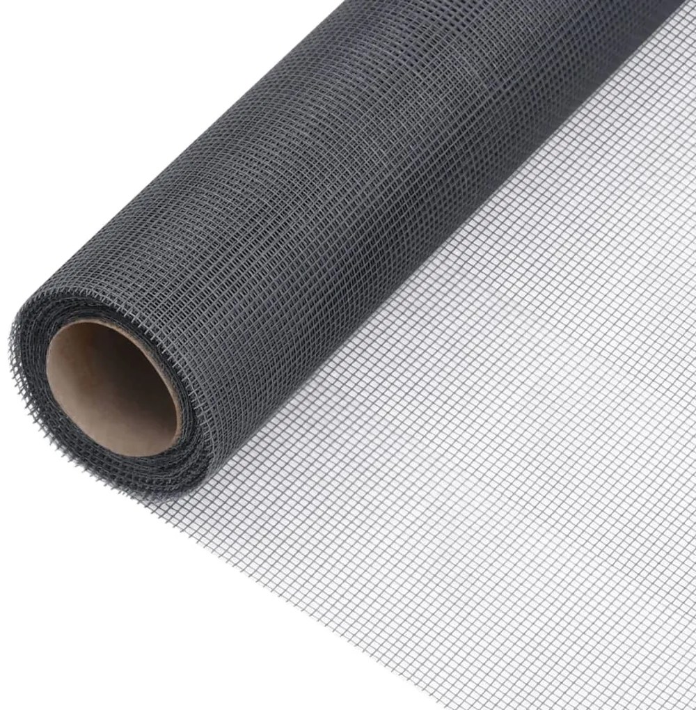 150873 vidaXL Rede mosquiteira em fibra de vidro 100x2000 cm cinzento