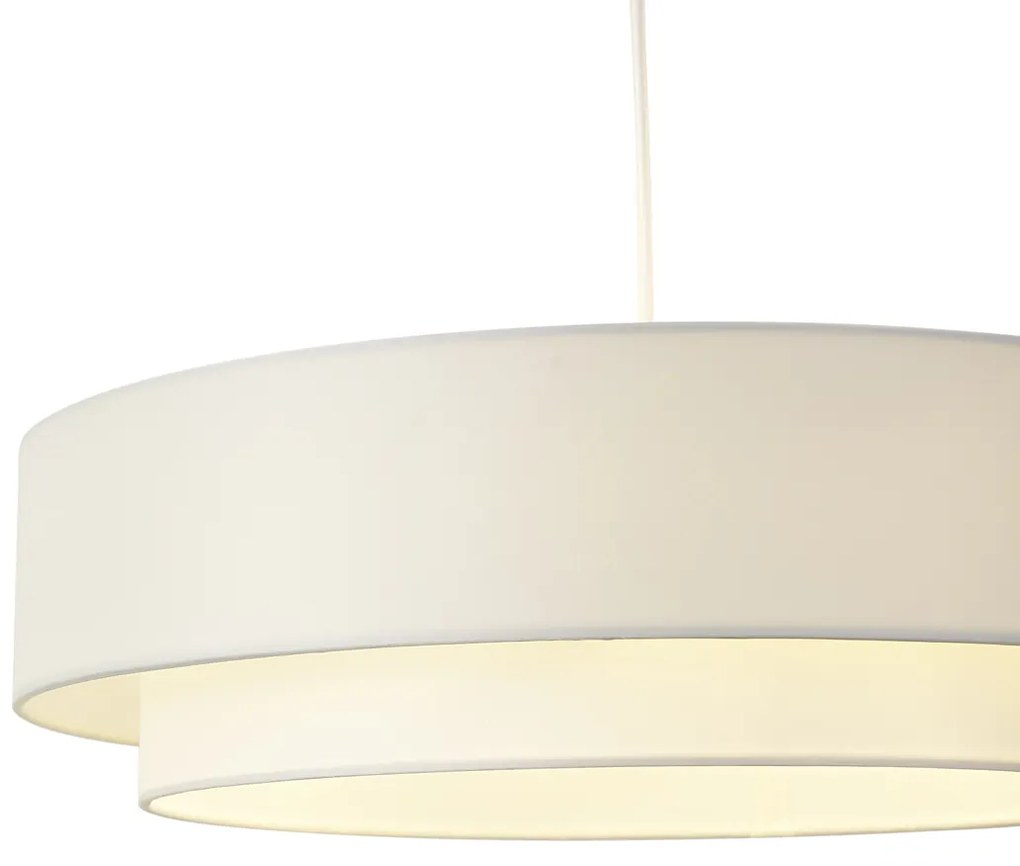 Candeeiro suspenso moderno branco 50cm 3-luzes - Drum Duo