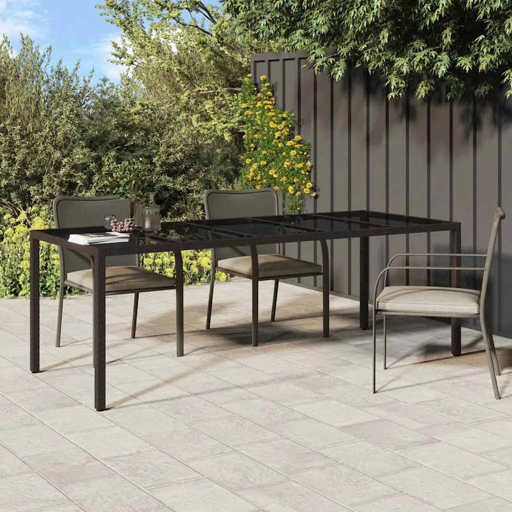 vidaXL Mesa de Jantar para Jardim Castanho 250 x 100 x 75 cm