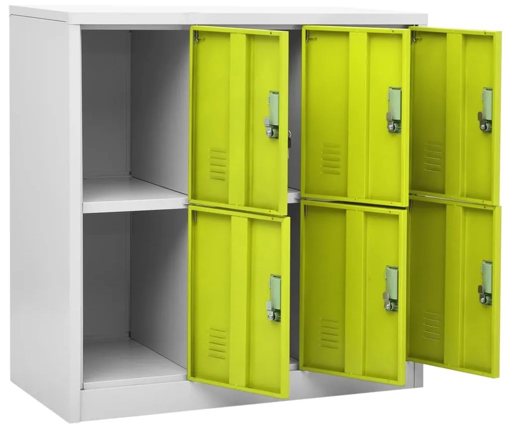 Cacifos 5 pcs 90x45x92,5 cm aço cinzento-claro e verde