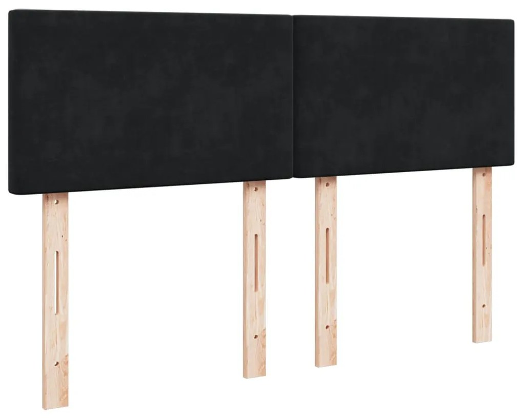 Cama com molas/colchão 140x200 cm veludo preto