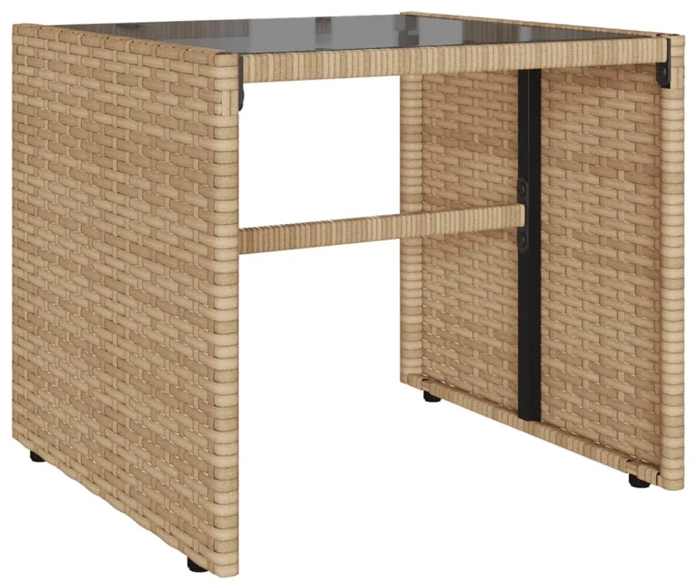 4 pcs conjunto de sofás para jardim c/ almofadões vime PE bege