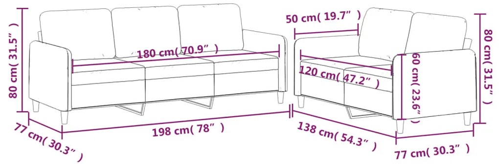 2 pcs conjunto de sofás com almofadões tecido preto
