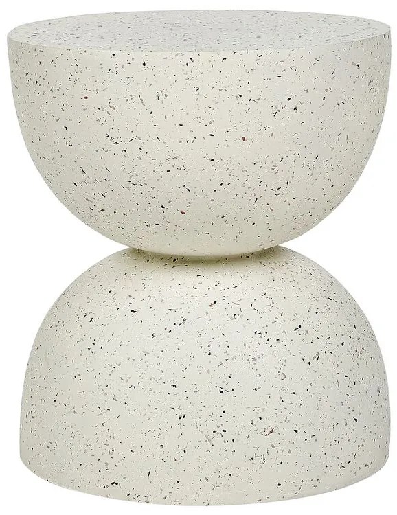 Mesa de apoio branca com efeito terrazzo CAORIA Beliani