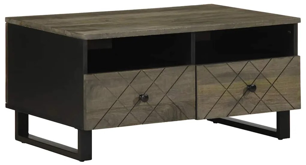 Mesa de centro 80x54x40 cm madeira de mangueira maciça preto