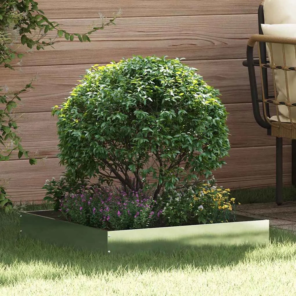 vidaXL Acabamento para Gramado Prateado 60 x 60 x 13 cm Aço inoxidável