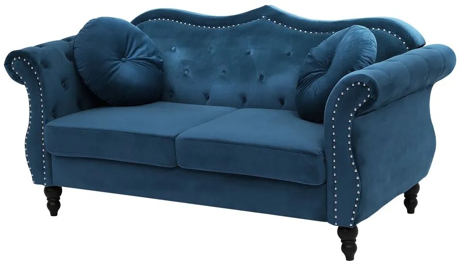 Conjunto de sofás com 5 lugares em veludo azul cobalto SKIEN Beliani