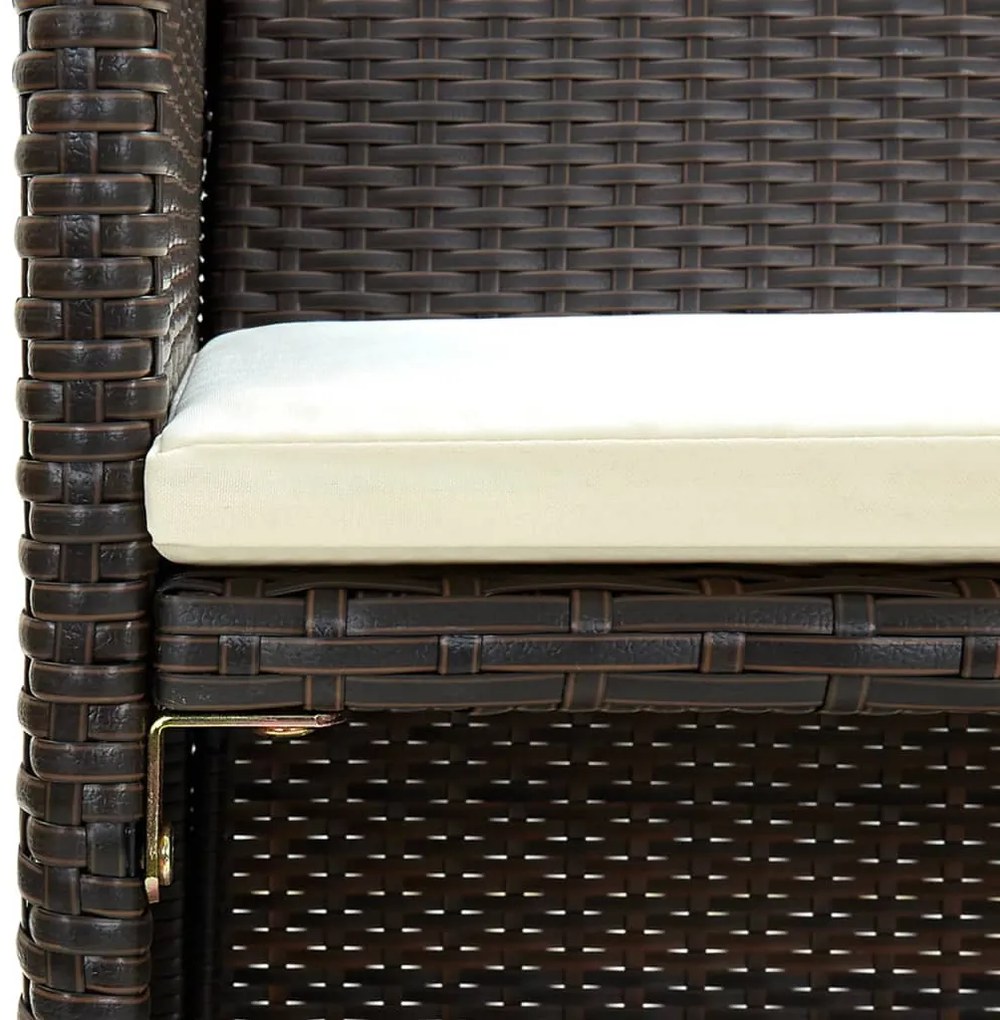 Conjunto de sofá para jardim 8 pcs vime PE castanho