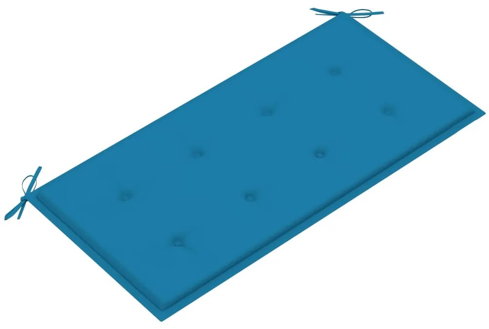 Banco de jardim c/ almofadão azul 112 cm teca maciça