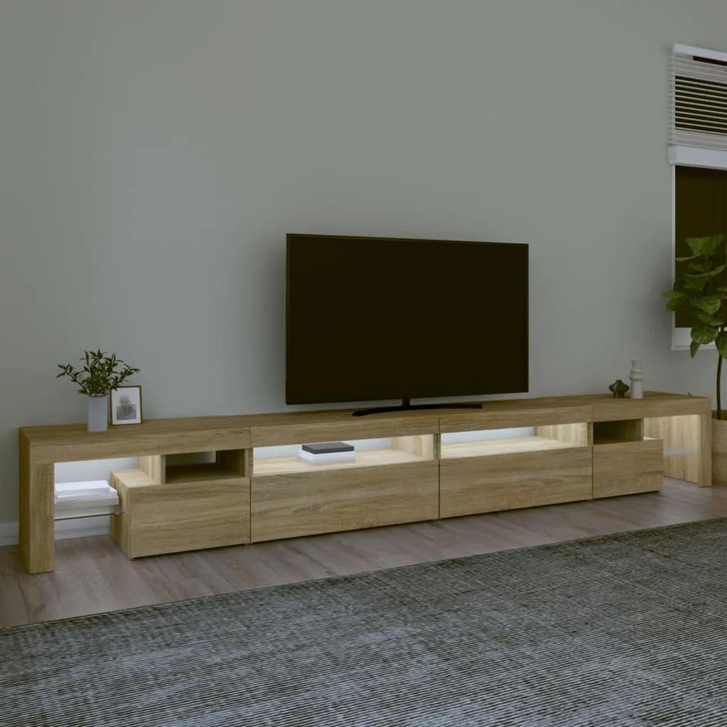 Móvel de TV com luzes LED 290x36,5x40 cm carvalho sonoma
