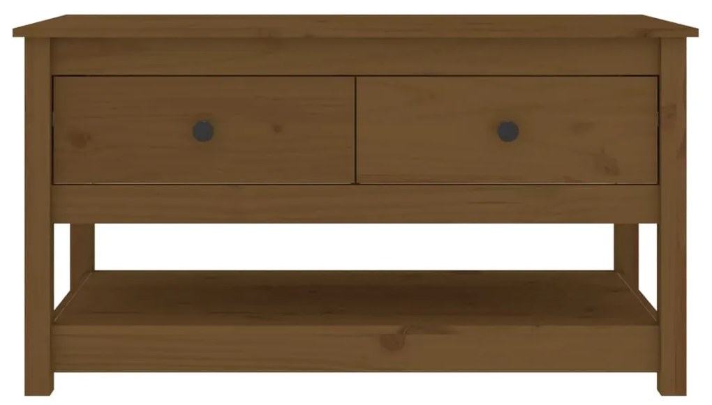 Mesa de centro 102x49x55 cm pinho maciço castanho mel