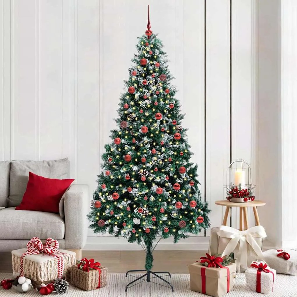 vidaXL Árvore de Natal Artificial Verde 210 cm PVC, Aço e Plástico