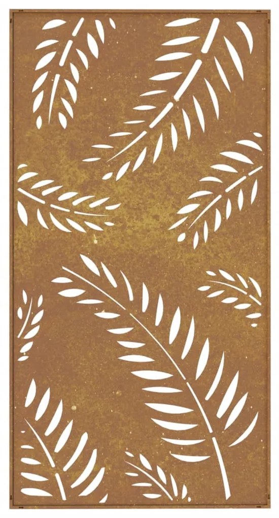 Decoração p/ muro de jardim 105x55 cm aço corten design folhas