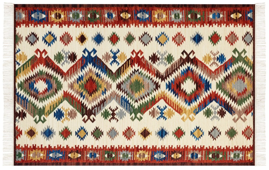 Tapete Kilim em lã multicolor 200 x 300 cm AREVIK Beliani