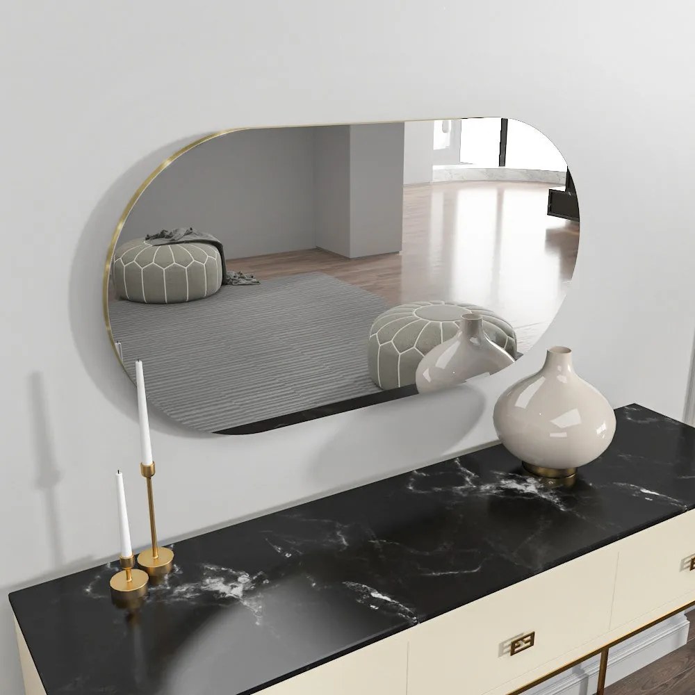 Espelho Riors – Transparente Dourado – 45x85x2,2 cm